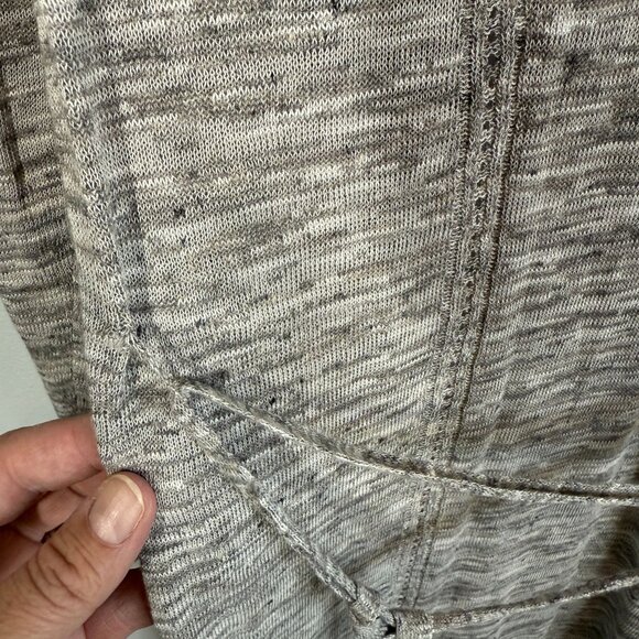 Guess Cardigan Duster Womens Large Gray Open Front Waterfall Draped Chiffon Belt - Picture 11 of 14